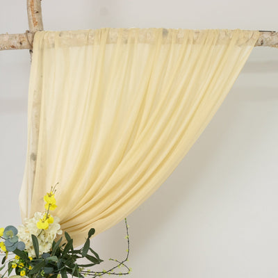 Champagne Sheer Backdrop Drape â€“ 5ft x 14ft Wedding Arch & Ceiling Decor Panel Wrinkle Free with Soft Shimmer