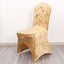 Crushed Velvet Spandex Banquet Chair Cover Fitted Slipcover Champagne - Stretch 190GSM Slipcover with Foot Pockets