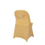 Stretch Spandex Chair Cover Champagne for Folding Chairs - Secure Fit Slipcover with Silver Rhinestone Buckled Sash Band
