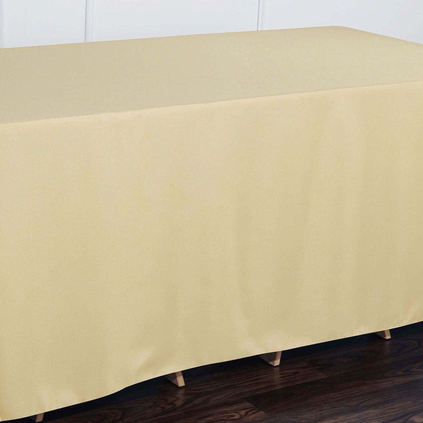 Polyester 90"x132" Rectangle Tablecloth Champagne - Seamless Wrinkle-Resistant Table Cover