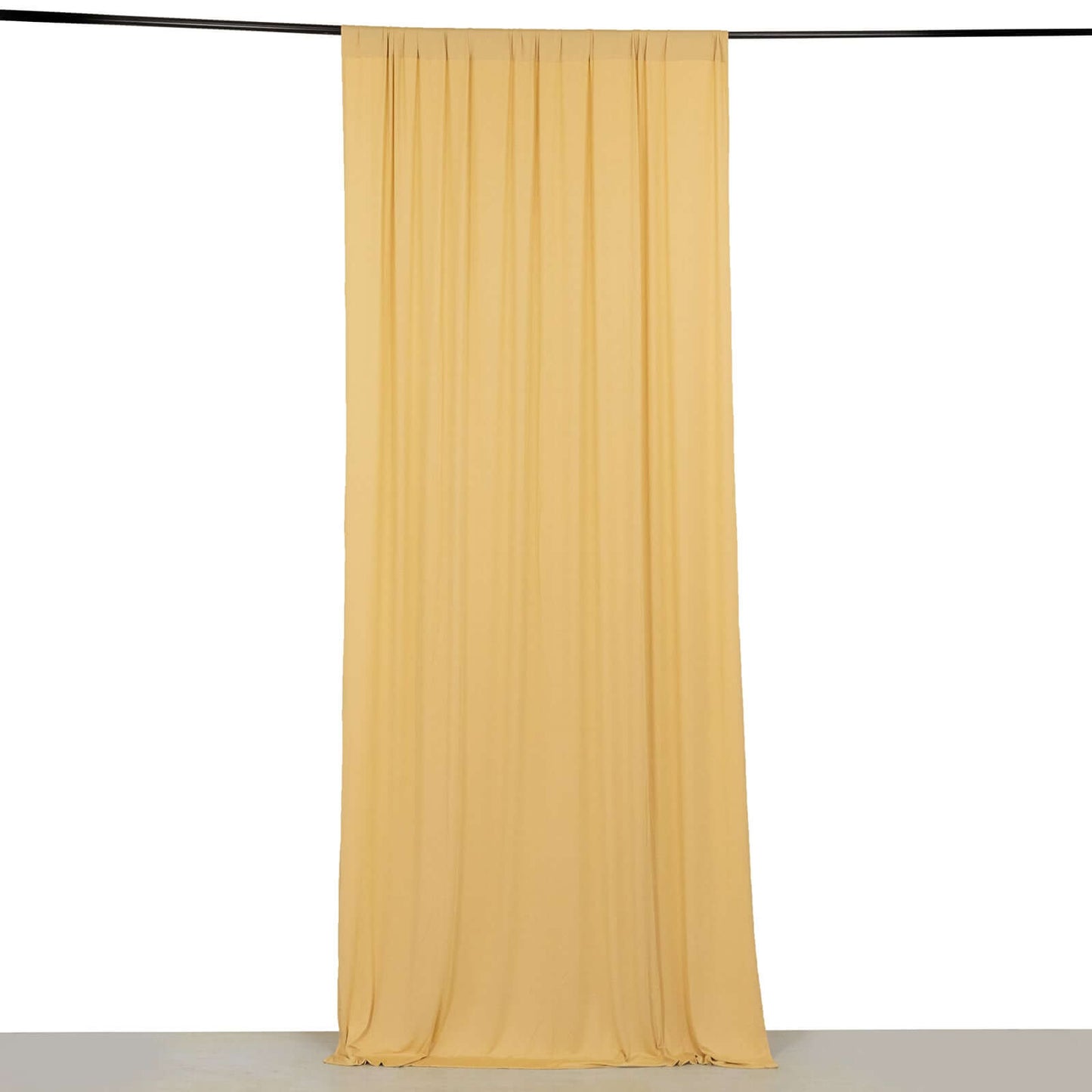 Champagne 4-Way Stretch Spandex Event Curtain Drapes, Wrinkle Free Backdrop Event Panel with Rod Pockets - 5ftx10ft