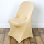 Stretch Spandex Chair Cover Champagne for Folding Chairs - Reusable & Wrinkle-Resistant 160GSM Fitted Slipcover