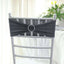 5 Pack Stretch Spandex Chair Sashes Charcoal Gray - Reusable Chair Bands with Silver Diamond Ring Slide Buckle 5"x14"
