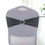 5 Pack Stretch Spandex Chair Sashes Charcoal Gray - Reusable Chair Bands with Silver Diamond Ring Slide Buckle 5"x14"