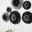 Set of 6 Charcoal Gray Carnation 3D Paper Flowers Wall Decor - 7",9",11"