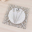 6-Pack Acrylic Square Charger Plates 12" in Silver with Hollow Lace Border, Event Tabletop Decorative Charger Tableware