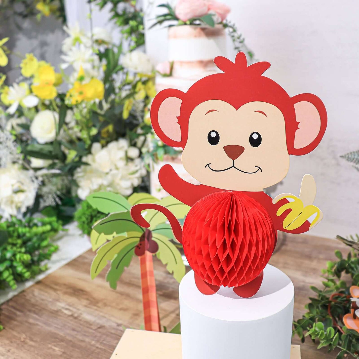 Table Scatters Decorations Set Jungle Safari Animal 3D Honeycomb Design Tissue - Decorative Party Accents