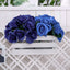12" Royal Blue Artificial Velvet-Like Fabric Rose Flower Bouquet Bush