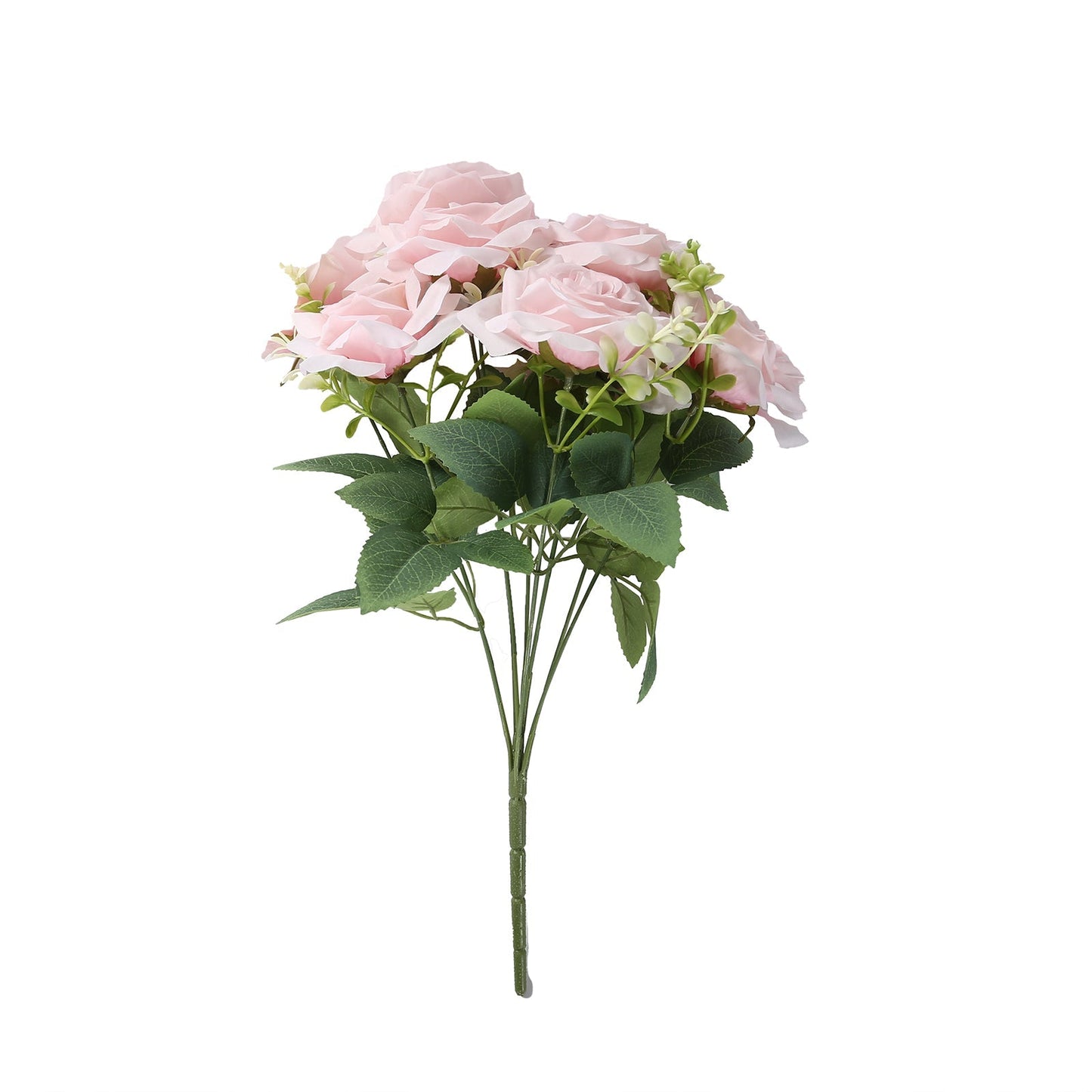 2 Bushes 18" Real Touch Artificial Rose Flower Bouquet, Light Blush Silk Long Stem Flower Arrangements