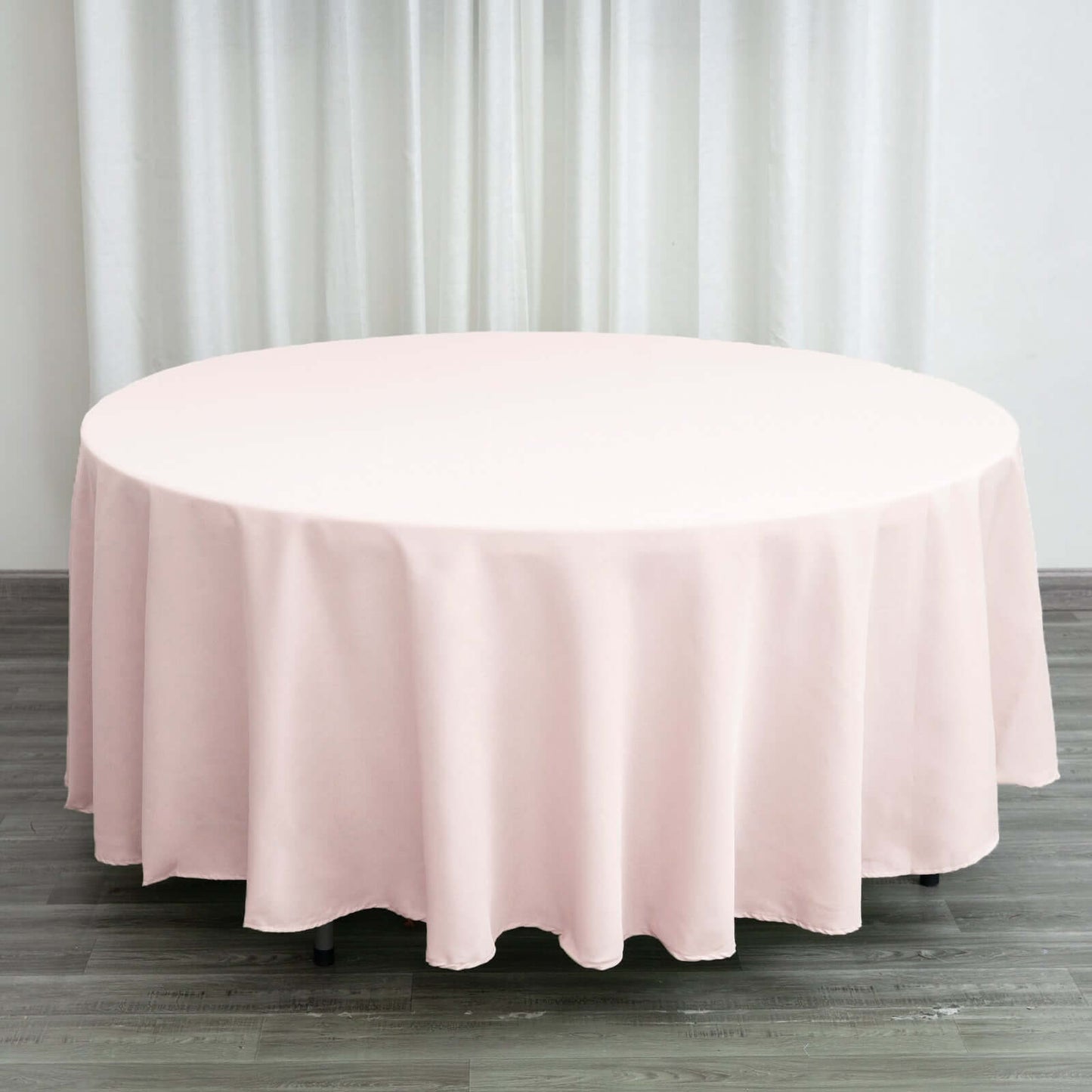 Polyester 108" Round Tablecloth Blush - Wrinkle-Resistant Table Cover