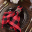 5 Pack Polyester 15"x15" Napkins Black/Red Buffalo Plaid Gingham Style Cloth Napkins
