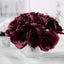 12" Burgundy Artificial Velvet-Like Fabric Rose Flower Bouquet Bush