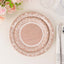 25-Pack Paper 7" Round Dessert Plates in Natural Burlap Print with Floral Lace Rim - Disposable Rustic Appetizer Salad Plates for Farmhouse Weddings & Celebrations