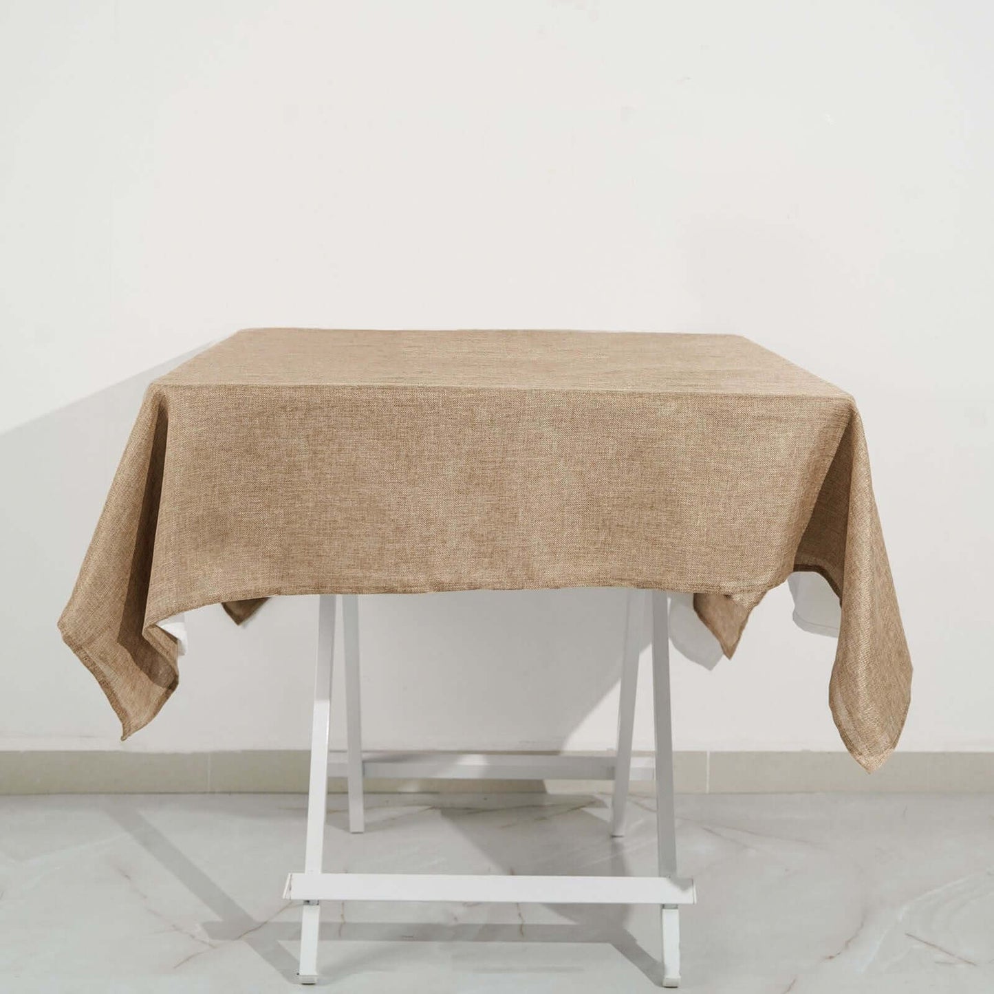 Faux Burlap Jute 54"x54" Square Tablecloth Natural - Rustic Event Table Linen