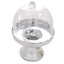 12-Pack Fillable Mini Pedestal Candy Container Clear/Silver - Decorative Candy Treat Favor Boxes with Dome Lid 4"