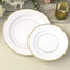 25-Pack Paper 8" Round Dessert Plates in White Sunray Design with Gold Rim - Disposable Heavy Duty 350GSM Appetizer Salad Plates for Banquets & Celebrations