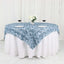 Satin 72"x72" Table Overlay Square Tablecloth Dusty Blue - 3D Rosette Table Cover