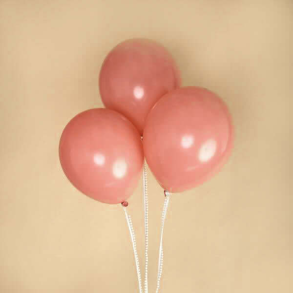 25 Pack 12" Matte Pastel Dusty Rose Helium Air Latex Party Balloons