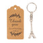 10 Pack Silver Plastic Paris Eiffel Tower Keychain Wedding Favors, 4" Bridal Shower Party Souvenirs With Thank You Tag