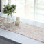 Mesh 12"x108" Table Runner Rose Gold - Leaf Vine Embroidery