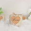 25 Pack 2.5" Rustic Wood Pattern Natural Brown Paper Candy Gift Boxes, Square Party Favor Boxes with Burlap Jute Twine and Love Heart Cut Out