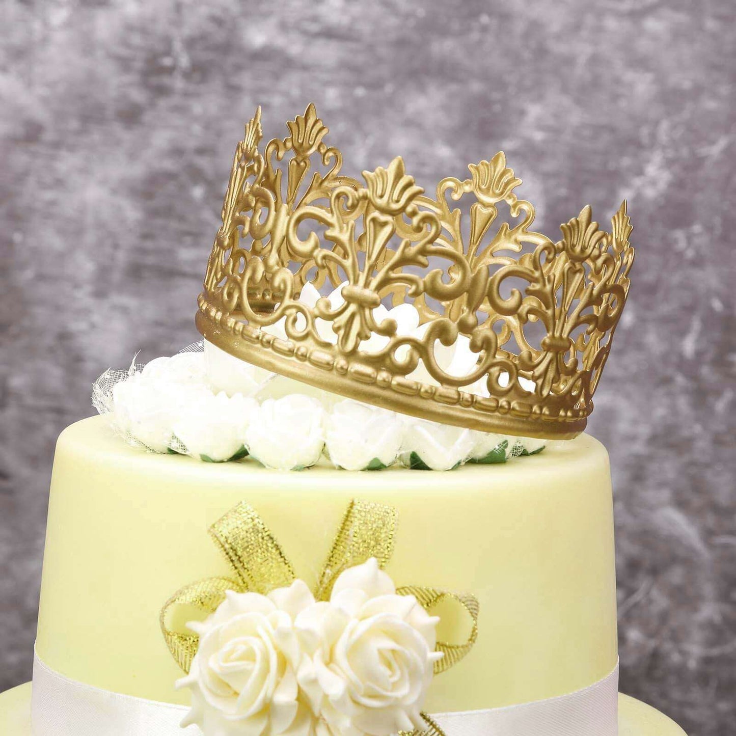 Metal Princess Crown Cake Topper Gold - Exquisite Cake Centerpiece Decor for QuinceaÃ±eras Bridal Showers & Fairytale-Themed Events 2"