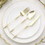 24-Pack Plastic Utensil Set with Roman Column Handle Gold/Clear - Glittered Disposable Silverware