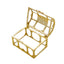 12-Pack Vintage Jewelry Box Candy Containers Clear Gold - Stylish Treasure Chest Favor Boxes 3.5"