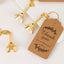 10 Pack Gold Plastic Paris Eiffel Tower Keychain Wedding Favors, 4" Bridal Shower Party Souvenirs With Thank You Tag