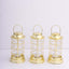 3-Pack LED Tealight Candles Decorative Gold - Battery Operated Mini Lantern Lamps 7"