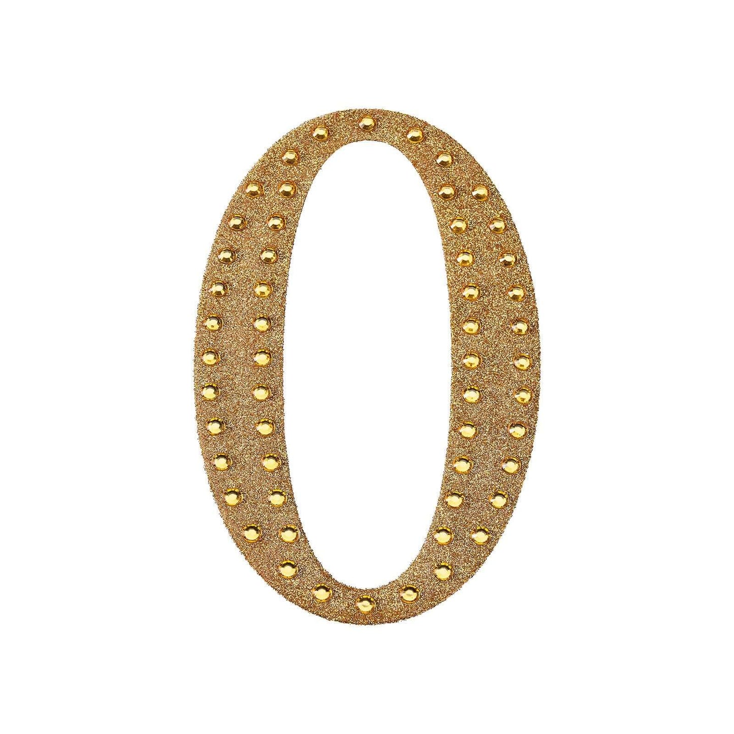 Decorative Rhinestone Alphabet "O" Letter Stickers, Glitter Adhesive Craft Letters Gold DIY Sparkle Embellishments 6"