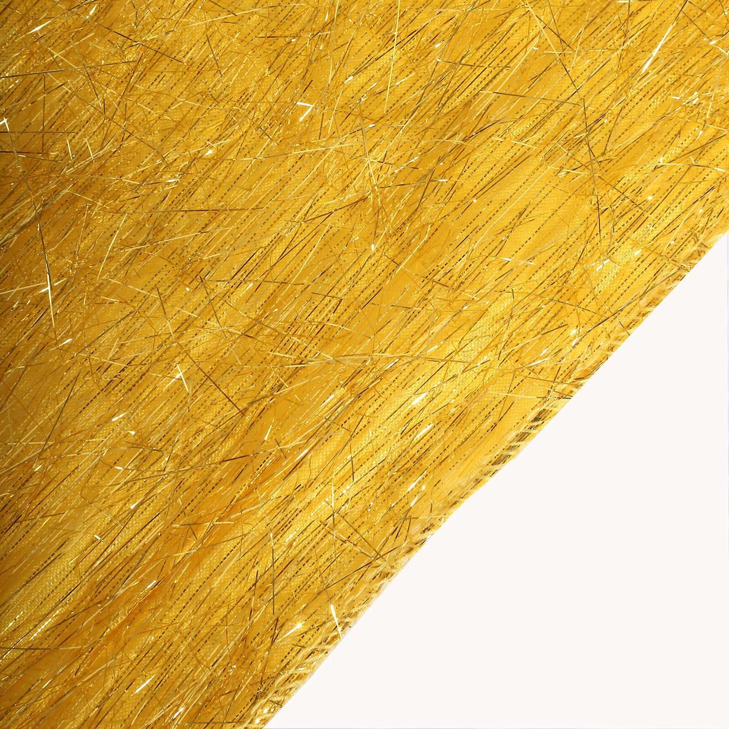 5 Pack Polyester Chair Sashes Gold Metallic Tinsel Fringe - Easy to Use Sparkly Chair Bows 6"x108"