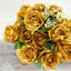2 Bushes 18" Real Touch Gold Artificial Rose Flower Bouquet, Silk Long Stem Flower Arrangements