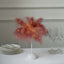 Table Lamp Feather Design Cinnamon Rose LED Battery Operated - Cordless Wedding Centerpiece 15"