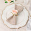 4 Pack Blush Artificial Rose Flower Wooden Napkin Holders, Farmhouse Country Floral Napkin Rings - 4"