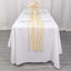 Sheer Crinkled Organza 9ft Table Runner Champagne - Rustic Chiffon Look