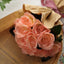12" Peach Artificial Velvet-Like Fabric Rose Flower Bouquet Bush