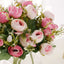 4 Pack 12" Artificial Pink Ranunculus Silk Flower Bridal Bouquets, Faux Buttercup Floral Arrangement