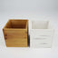 2 Pack 5" Whitewash Square Wood Planter Box Set With Removable Plastic Liners