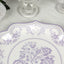 25-Pack Paper Dessert Plates in White with Lavender Lilac Damask Floral Print & Scallop Rim - Stylish Disposable 300GSM Floral Salad Appetizer Plates 8"