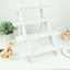 4-Tier Wooden Ladder Shelf Whitewashed Rustic Design - Cascading Stair Step Dessert Display Cupcake Holder 21"