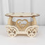 Wooden Wedding Cake Stand Carriage Shape Natural with Laser Cut Design - Round Cupcake Holder Display Plate 12"