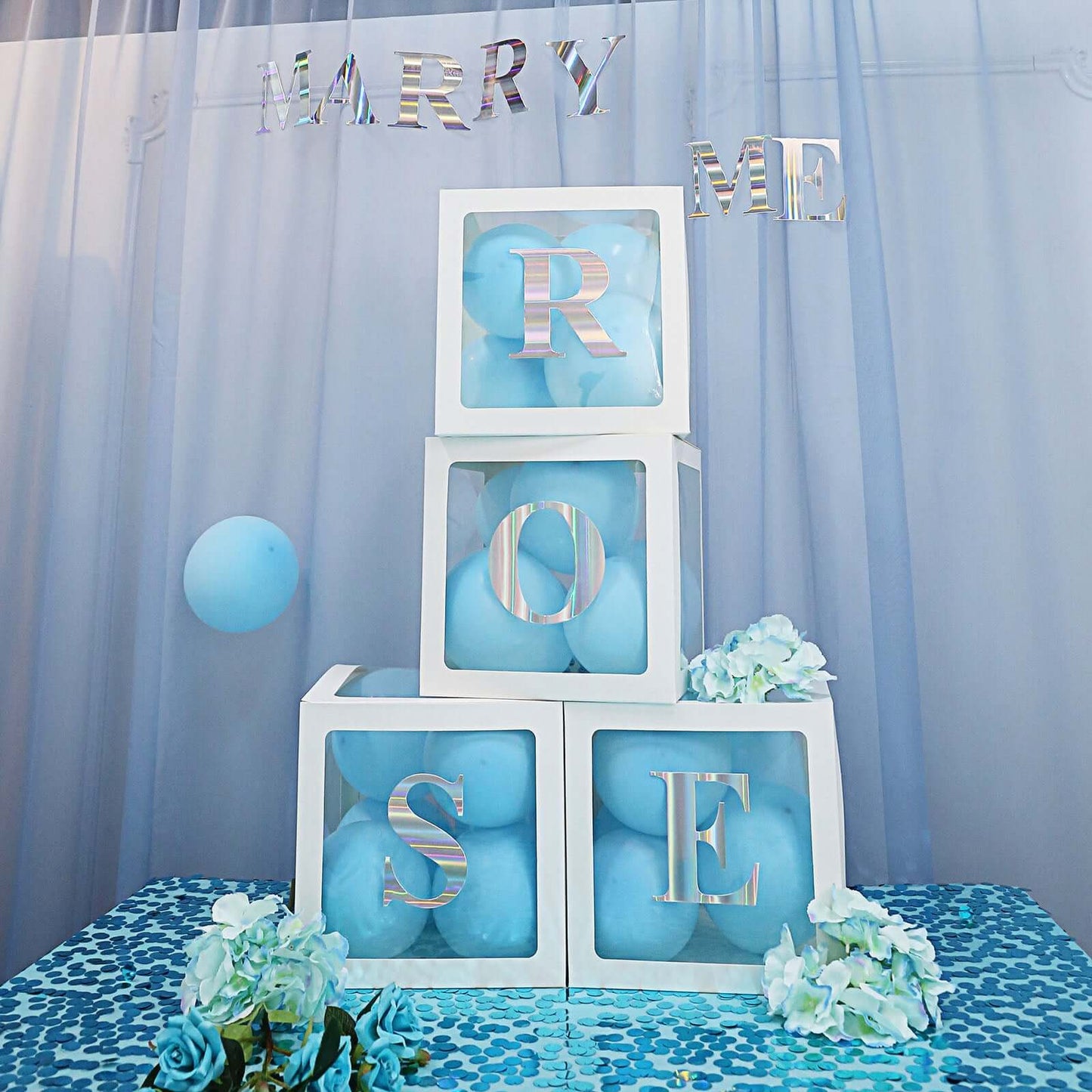 4 Pack 5" Iridescent Alphabet Stickers Banner, Customizable Stick on Letters - W