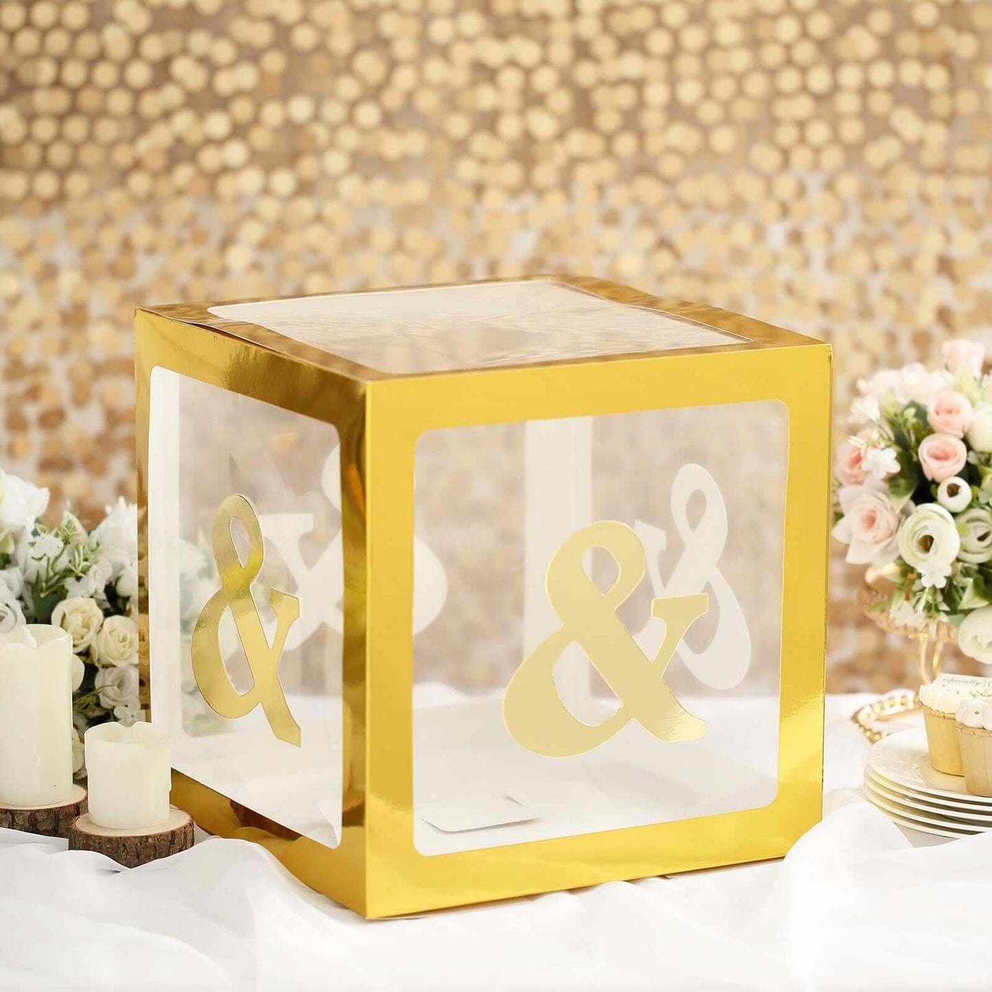 4 Pack 5" Metallic Gold Alphabet Symbol "&" Sticker Banners, Customizable Stick On Letters