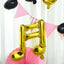 6 Pack Metallic Gold Single and Double Music Note Mylar Foil Balloons