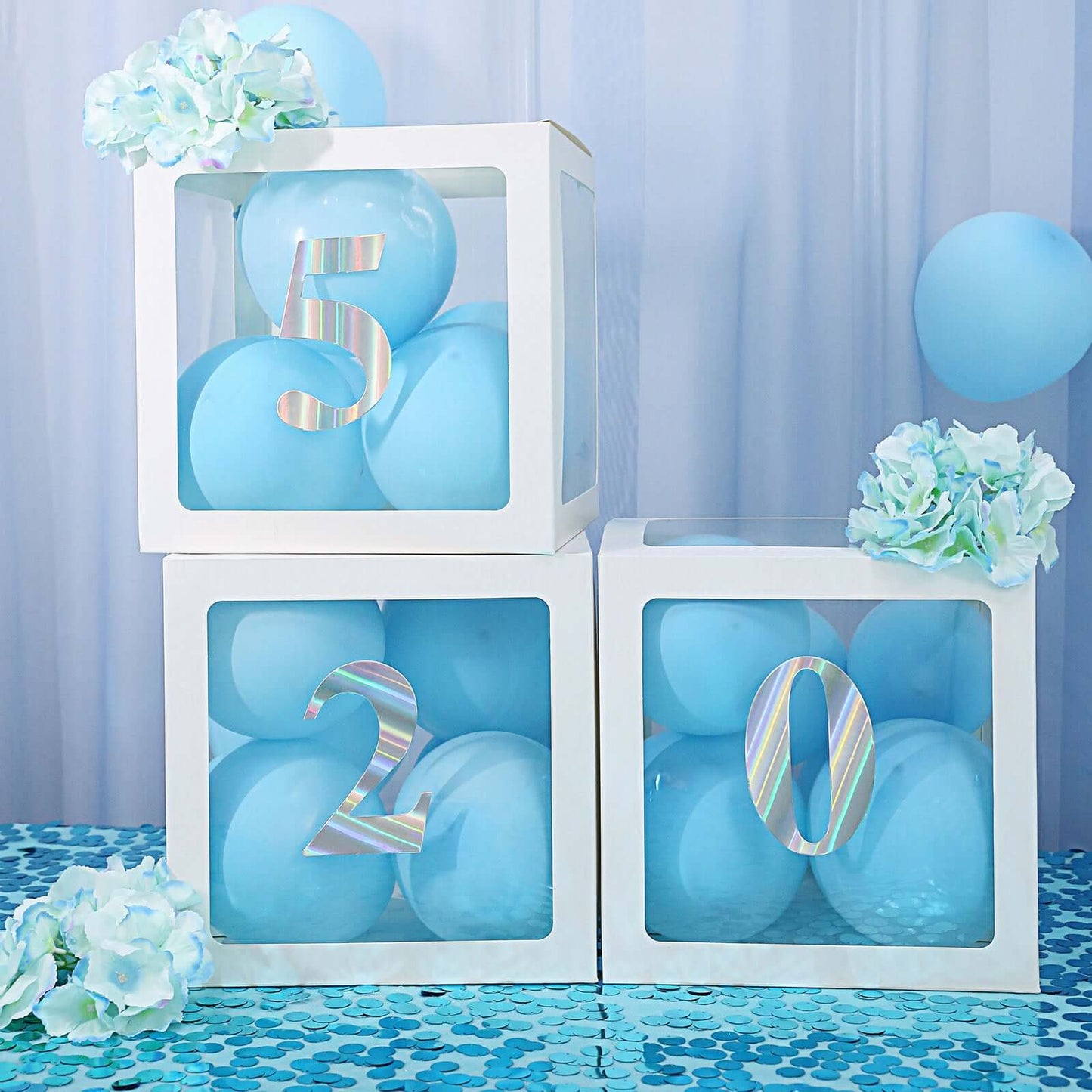 4-Pack Stickers Banner Custom 0-9 Number "3" Design Iridescent - Milestone Age and Date Stick-On Numbers 5"