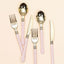 24 Pack Gold 7.5" Heavy Duty Plastic Knives with Blush Handle, Disposable Silverware