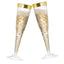 12-Pack Plastic Champagne Flutes Clear/Gold Hollow Stem - Stylish Disposable Glasses with Detachable Base for Toasts 6oz