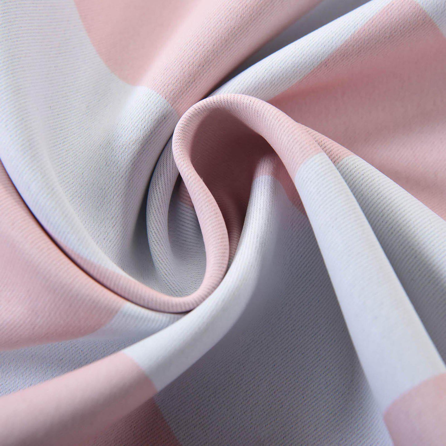 2 Pack White Blush Chevron Design Thermal Blackout Curtains With Chrome Grommet Window Treatment Panels - 52"x108"