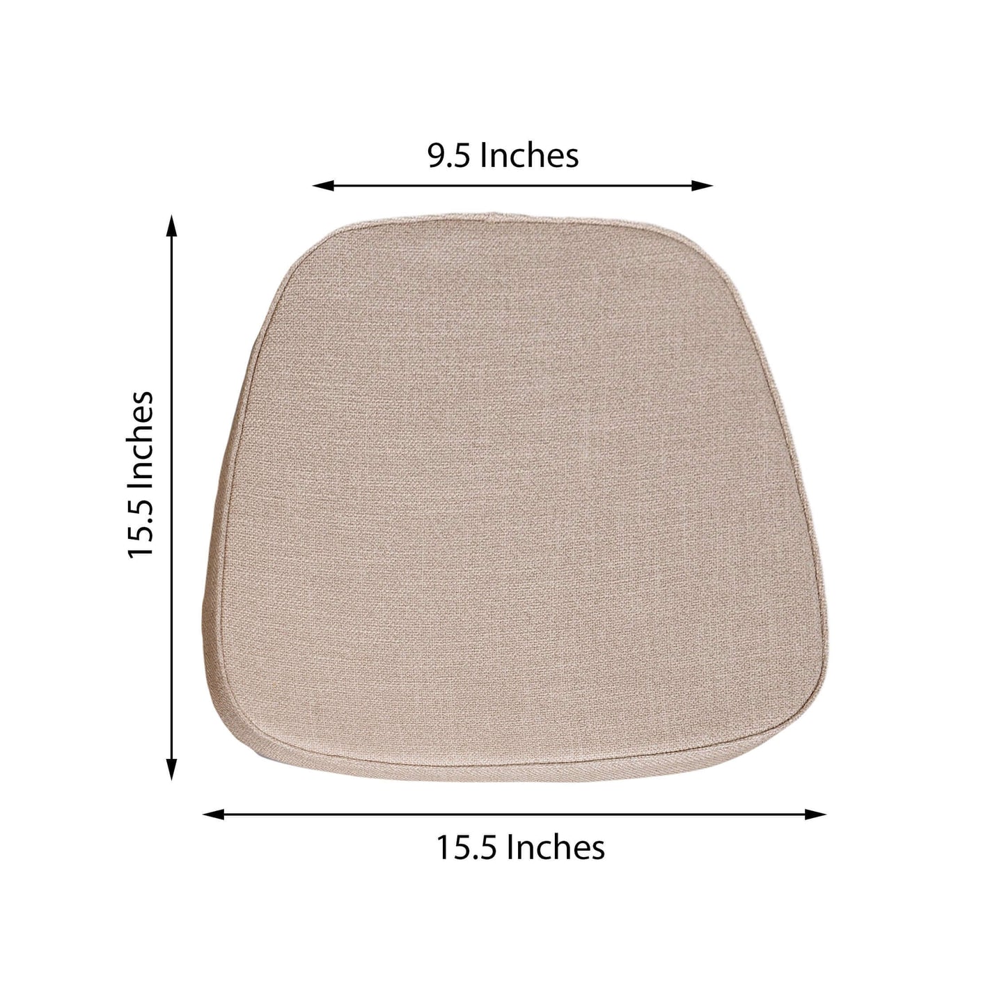 Natural Burlap Chair Cushion with Soft 2" Thick Pad and Ties - Rustic Removable Cover for Chiavari Chairs